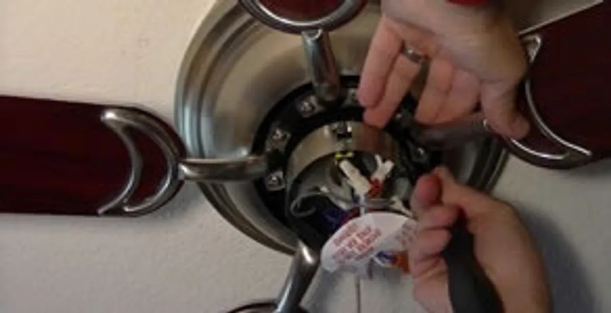 Ceiling fan installation with electrical wiring and mounting by professional electrician in Sarasota, FL
