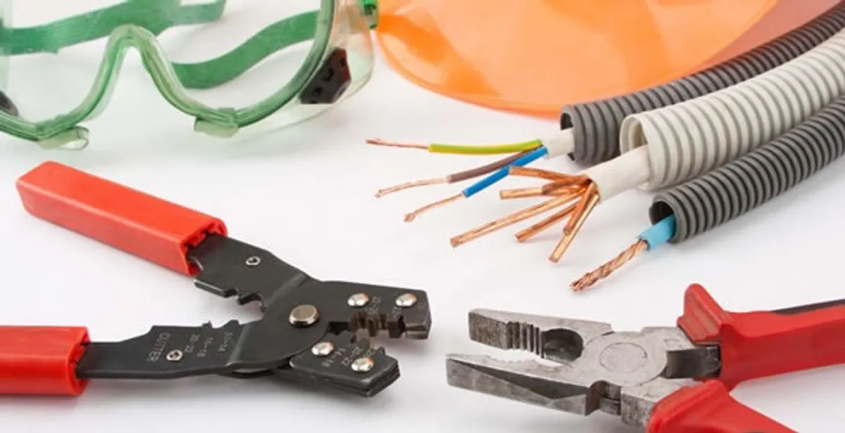 Electrical wiring repair with professional tools and safety equipment in Nokomis, FL